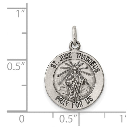 Sterlingsilber Antikisiert Saint Jude Thaddeus Medaille