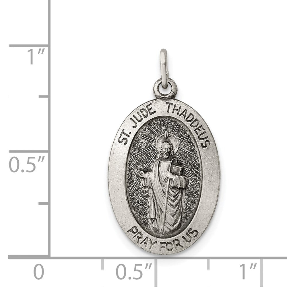 Sterlingsilber Antikisiert Saint Jude Thaddeus Medaille