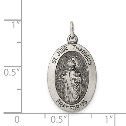Sterlingsilber Antikisiert Saint Jude Thaddeus Medaille
