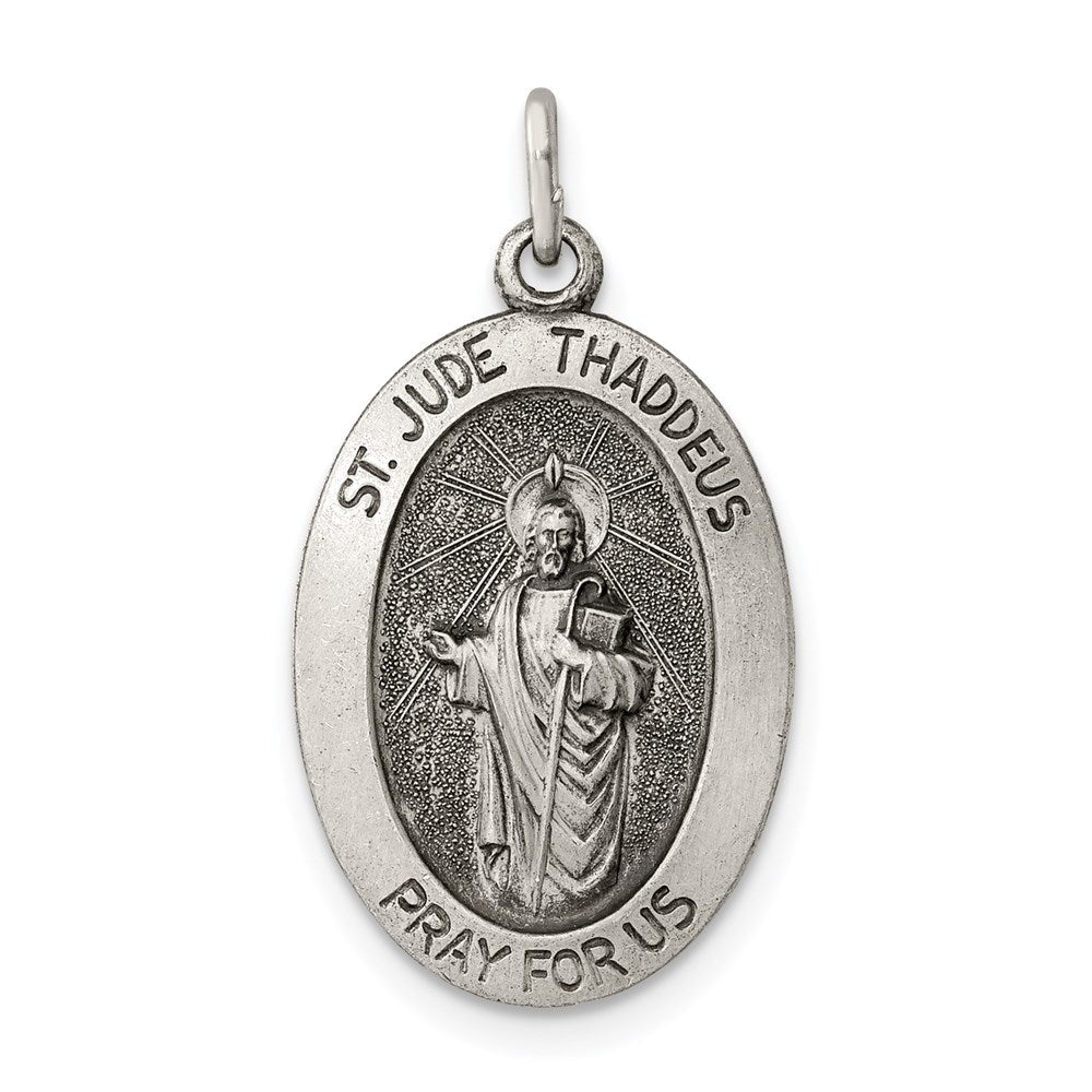 Sterlingsilber Antikisiert Saint Jude Thaddeus Medaille