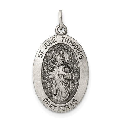 Sterlingsilber Antikisiert Saint Jude Thaddeus Medaille