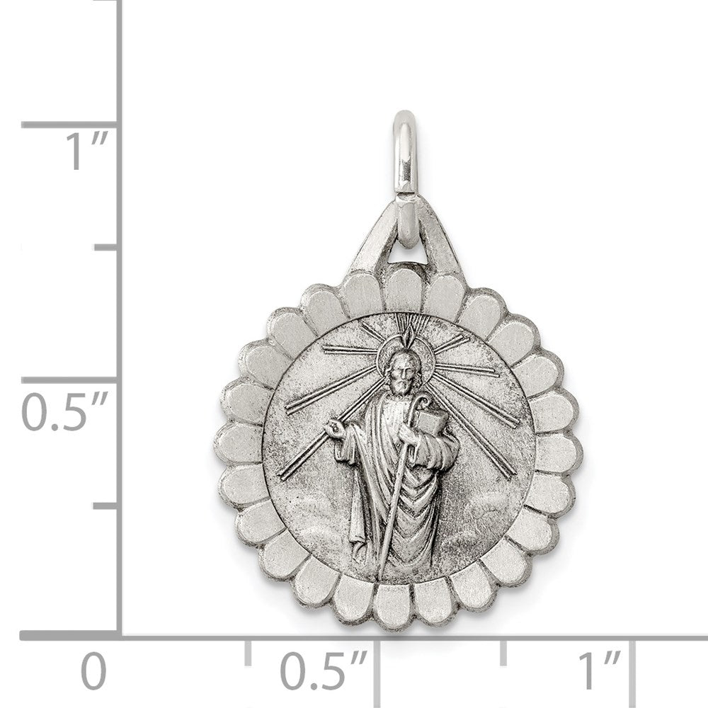 Sterlingsilber Antikisiert Saint Jude Thaddeus Medaille