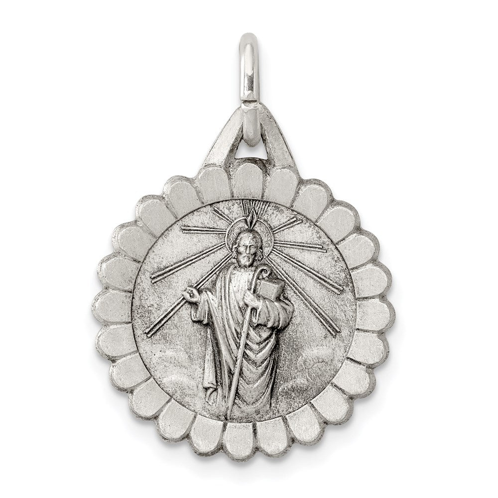Sterlingsilber Antikisiert Saint Jude Thaddeus Medaille