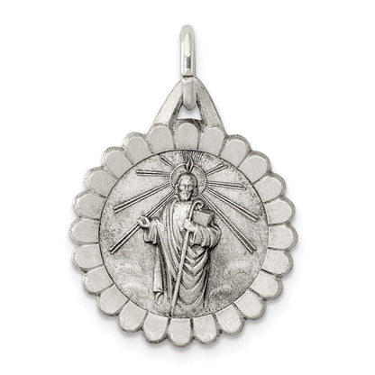 Sterlingsilber Antikisiert Saint Jude Thaddeus Medaille