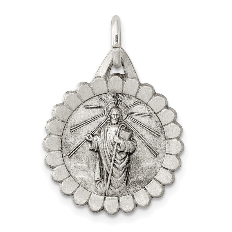 Sterlingsilber Antikisiert Saint Jude Thaddeus Medaille
