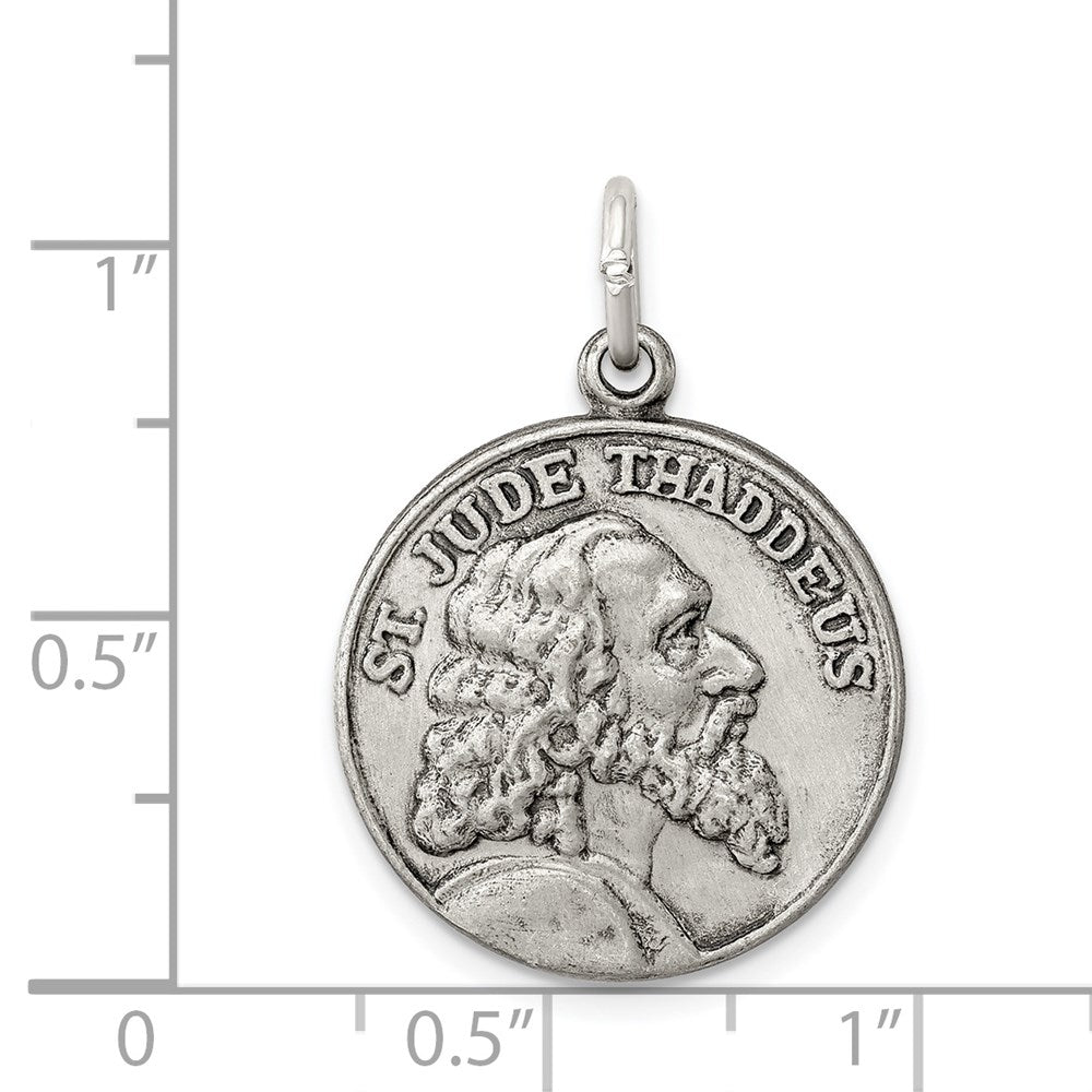 Sterlingsilber Saint Jude Thaddeus Antikisiert Medaille