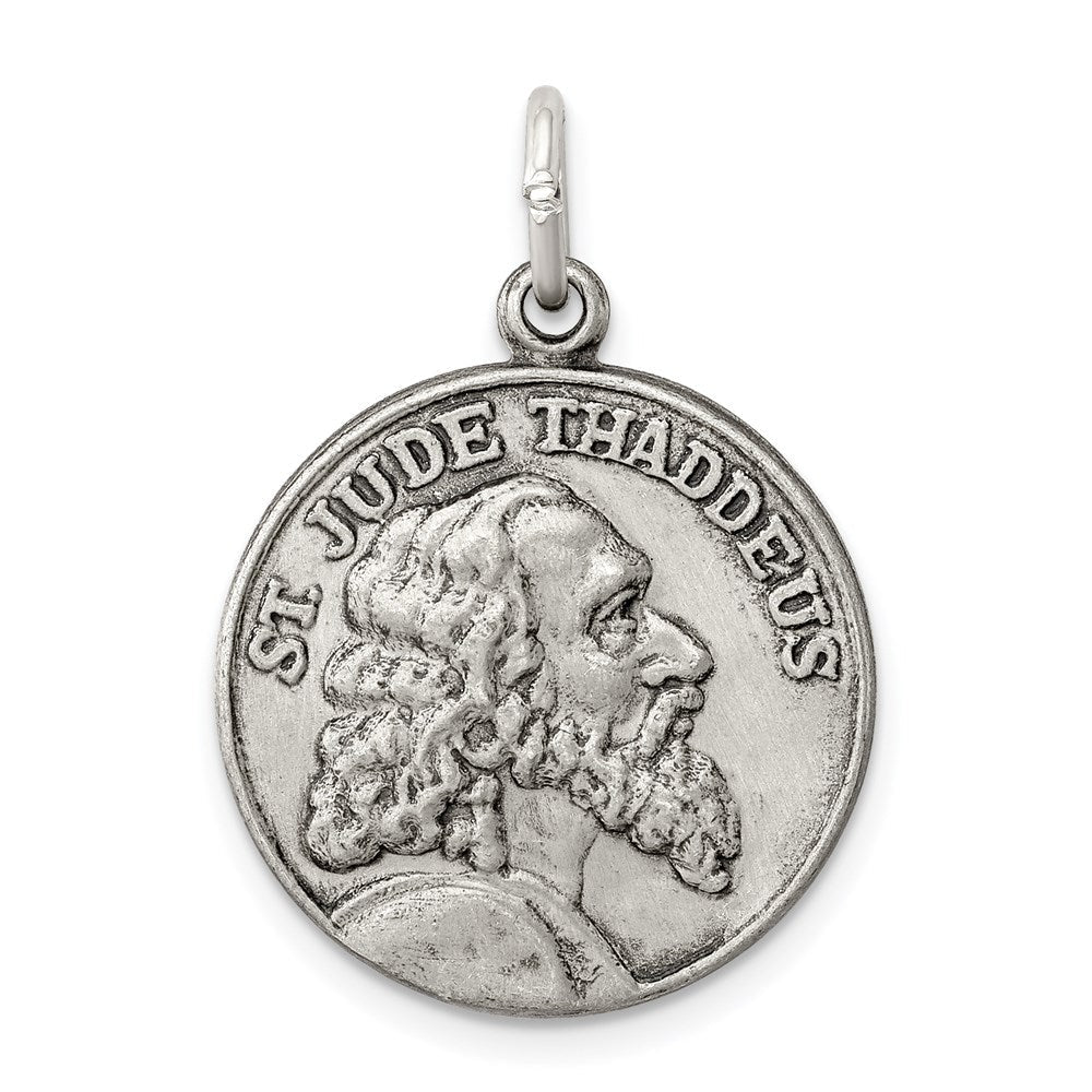 Sterlingsilber Saint Jude Thaddeus Antikisiert Medaille