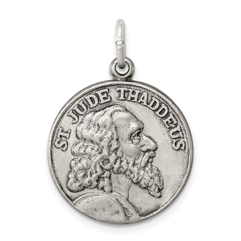 Sterlingsilber Saint Jude Thaddeus Antikisiert Medaille