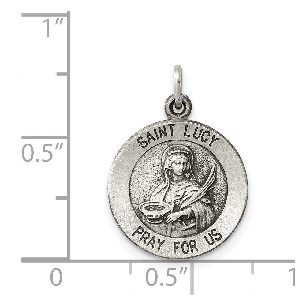 Sterlingsilber Antikisiert Saint Lucy Medaille