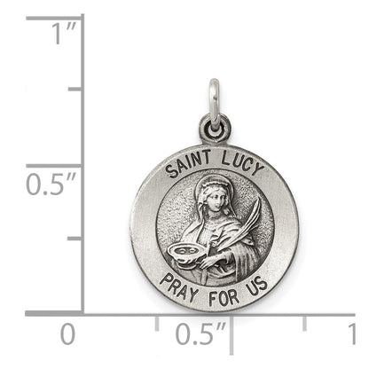 Sterlingsilber Antikisiert Saint Lucy Medaille