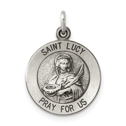 Sterlingsilber Antikisiert Saint Lucy Medaille