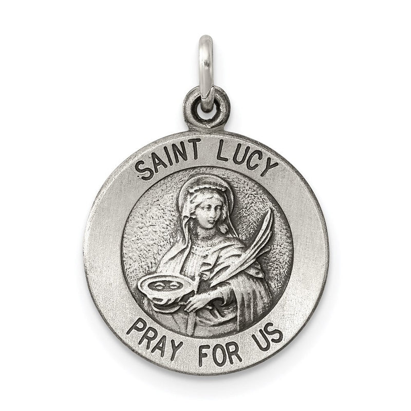 Sterlingsilber Antikisiert Saint Lucy Medaille