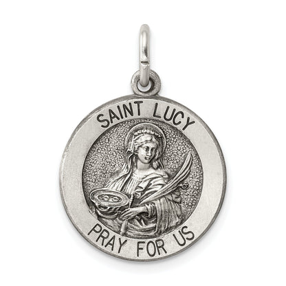 Sterlingsilber Antikisiert Saint Lucy Medaille