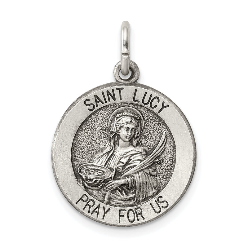 Sterlingsilber Antikisiert Saint Lucy Medaille
