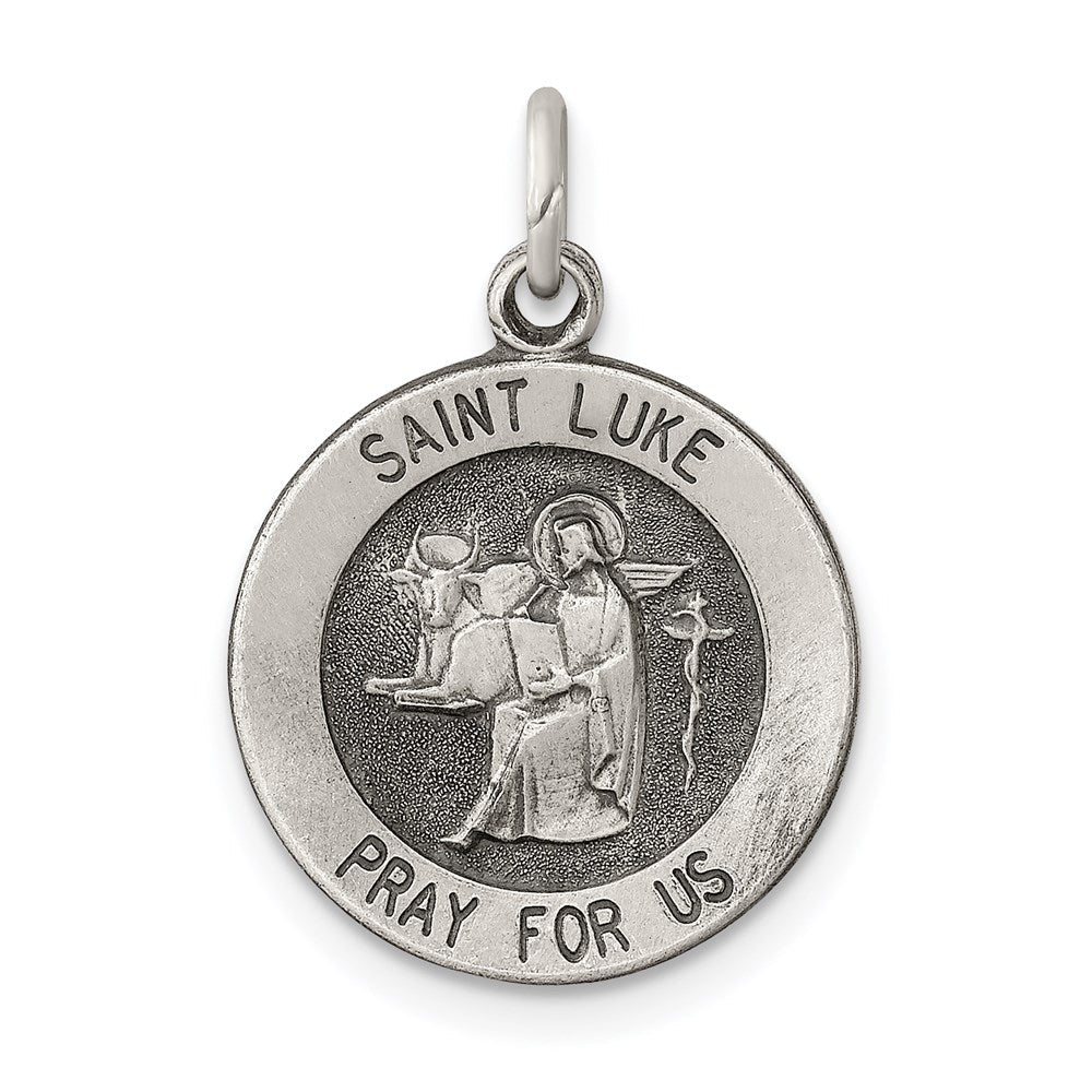 Sterlingsilber Antikisiert Saint Luke Medaille