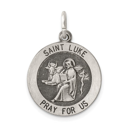 Sterlingsilber Antikisiert Saint Luke Medaille