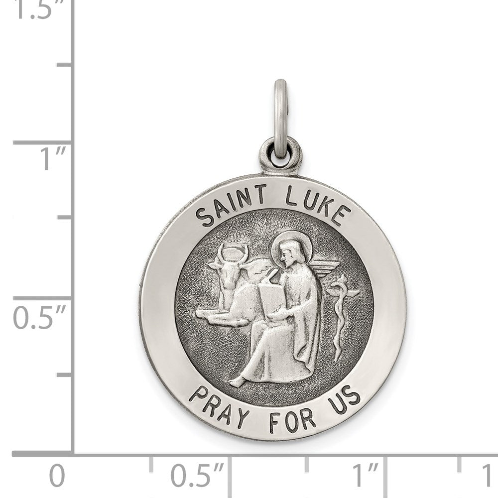 Sterlingsilber Antikisiert Saint Luke Medaille