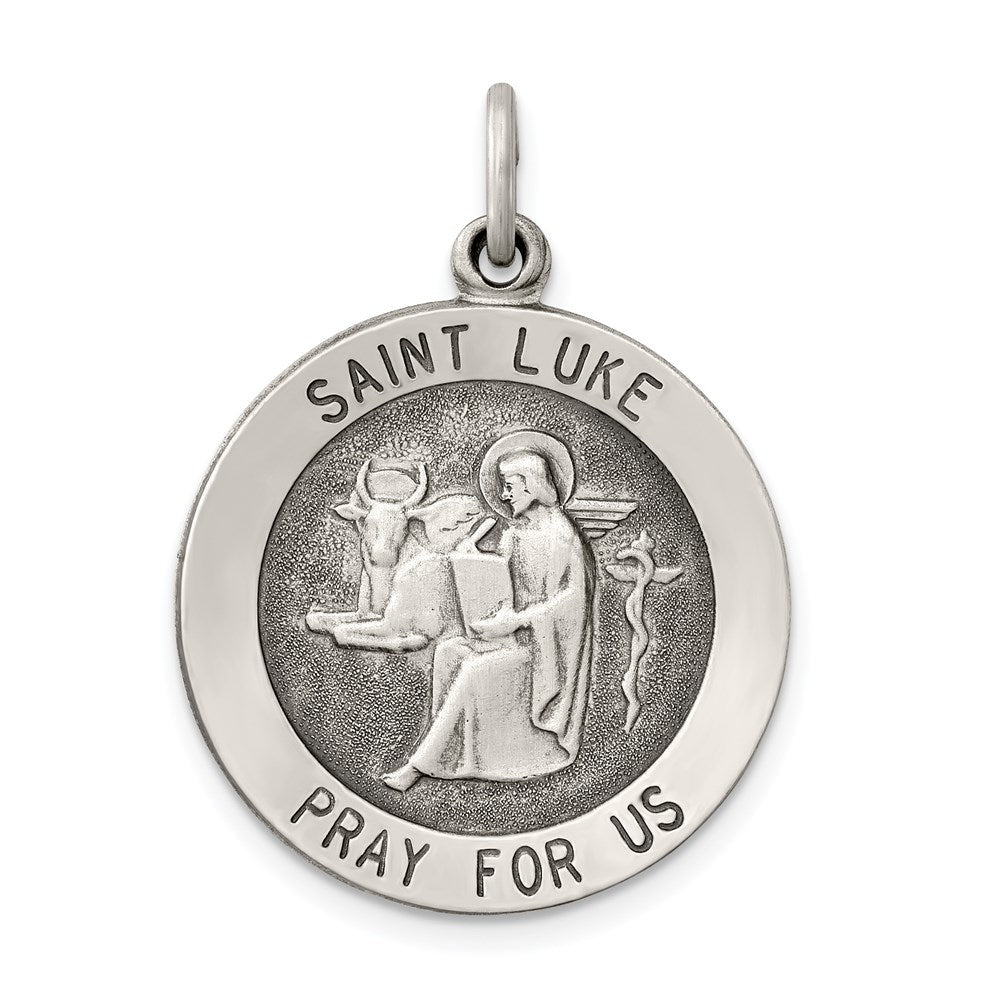 Sterlingsilber Antikisiert Saint Luke Medaille
