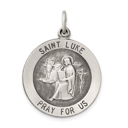 Sterlingsilber Antikisiert Saint Luke Medaille