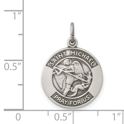 Sterlingsilber Antikisiert Saint Michael Medaille