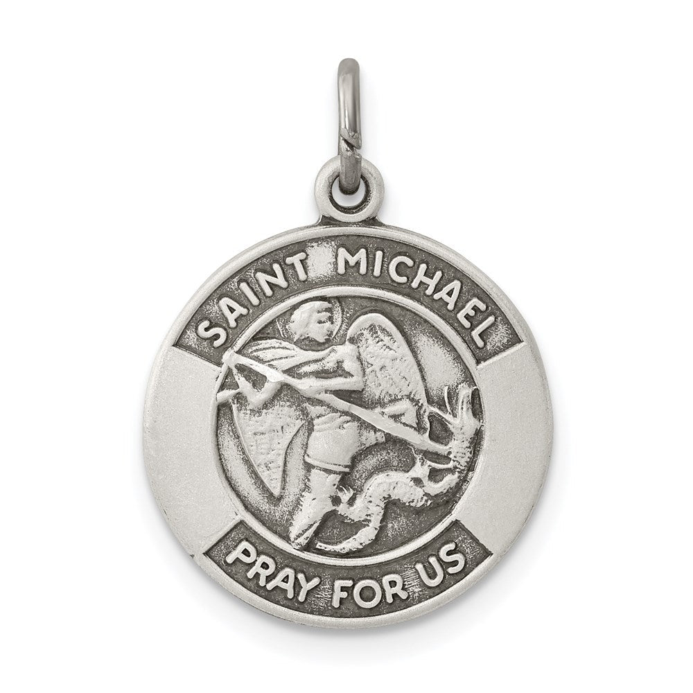 Sterlingsilber Antikisiert Saint Michael Medaille