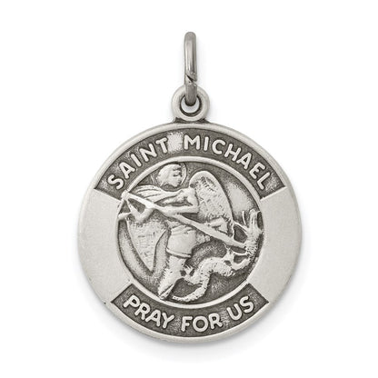 Sterlingsilber Antikisiert Saint Michael Medaille