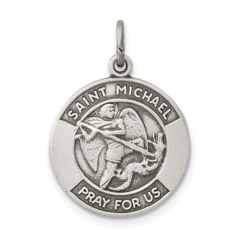 Sterlingsilber Antikisiert Saint Michael Medaille