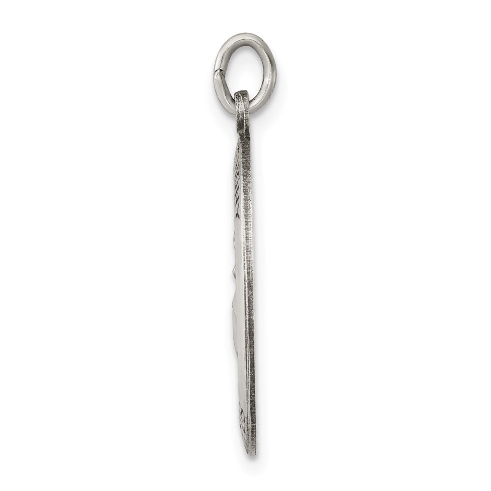 Sterlingsilber Antikisiert Saint Anthony Medaille