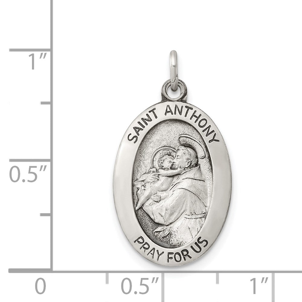 Sterlingsilber Antikisiert Saint Anthony Medaille