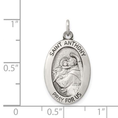 Sterlingsilber Antikisiert Saint Anthony Medaille