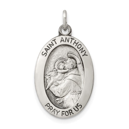 Sterlingsilber Antikisiert Saint Anthony Medaille