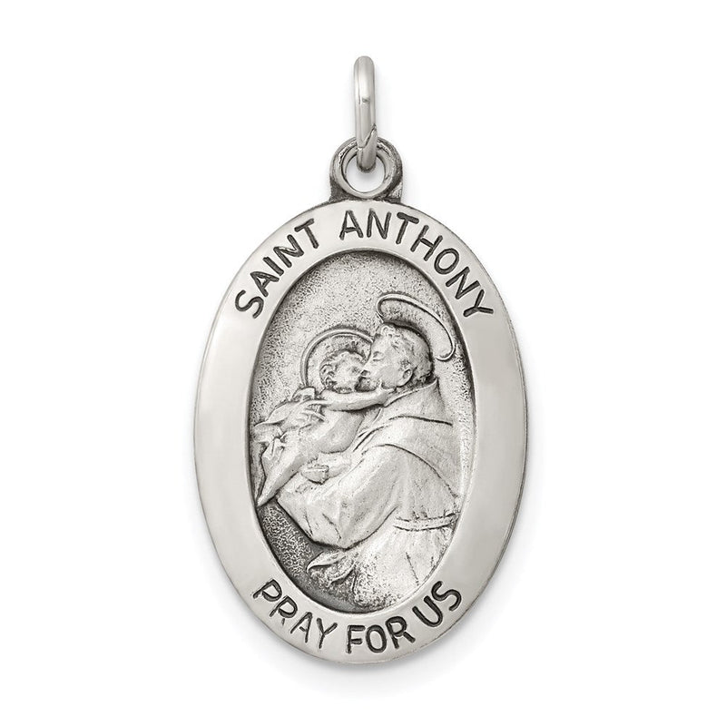 Sterlingsilber Antikisiert Saint Anthony Medaille