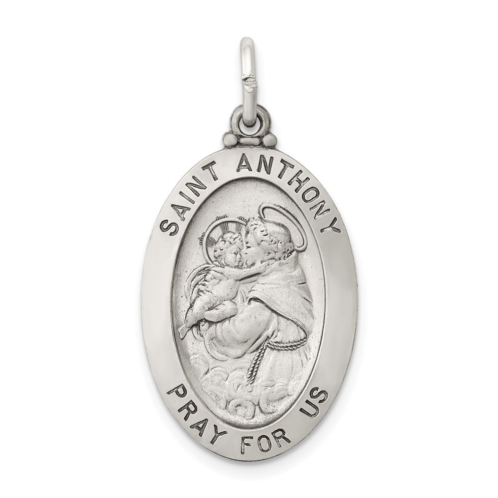 Sterlingsilber Antikisiert Saint Anthony Medaille