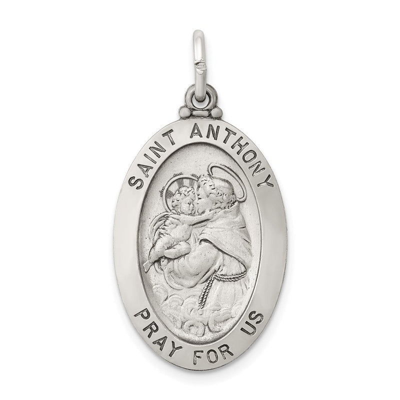 Sterlingsilber Antikisiert Saint Anthony Medaille
