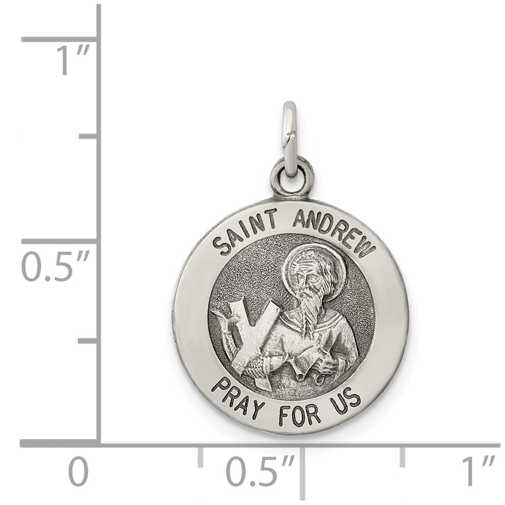 Sterlingsilber Antikisiert Saint Andrew Medaille