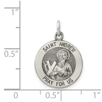 Sterlingsilber Antikisiert Saint Andrew Medaille