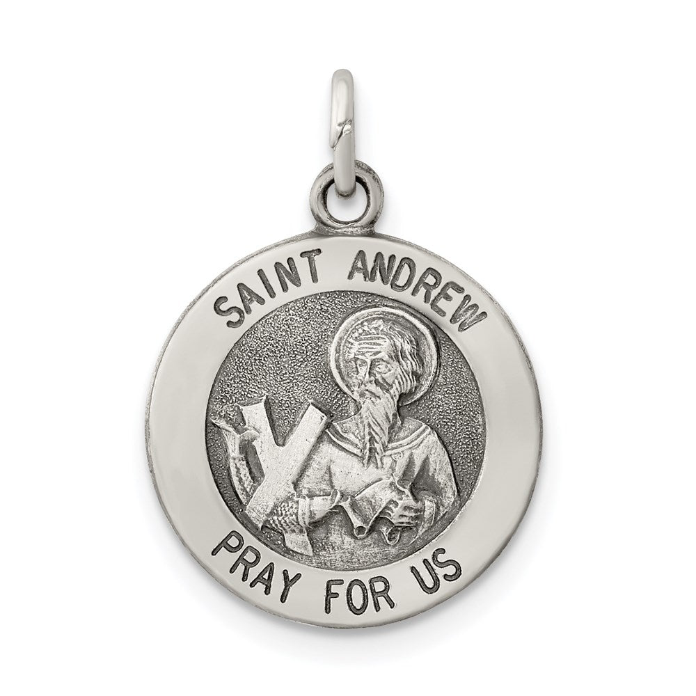 Sterlingsilber Antikisiert Saint Andrew Medaille