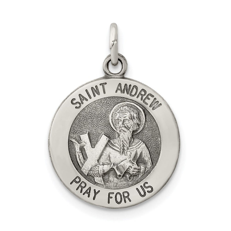 Sterlingsilber Antikisiert Saint Andrew Medaille