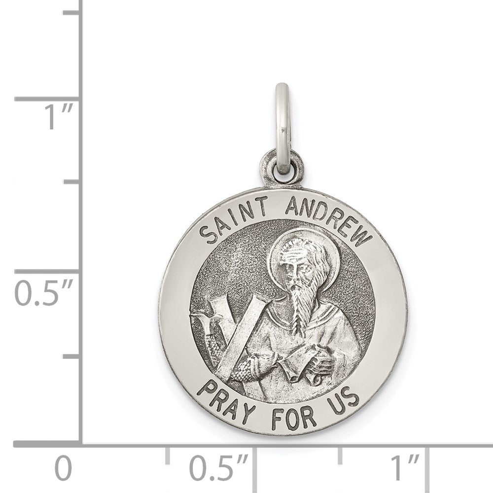 Sterlingsilber Antikisiert Saint Andrew Medaille