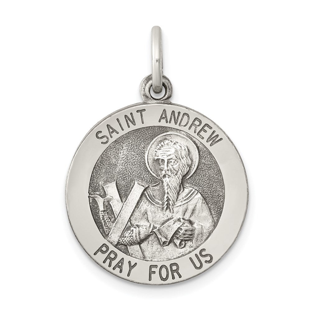Sterlingsilber Antikisiert Saint Andrew Medaille