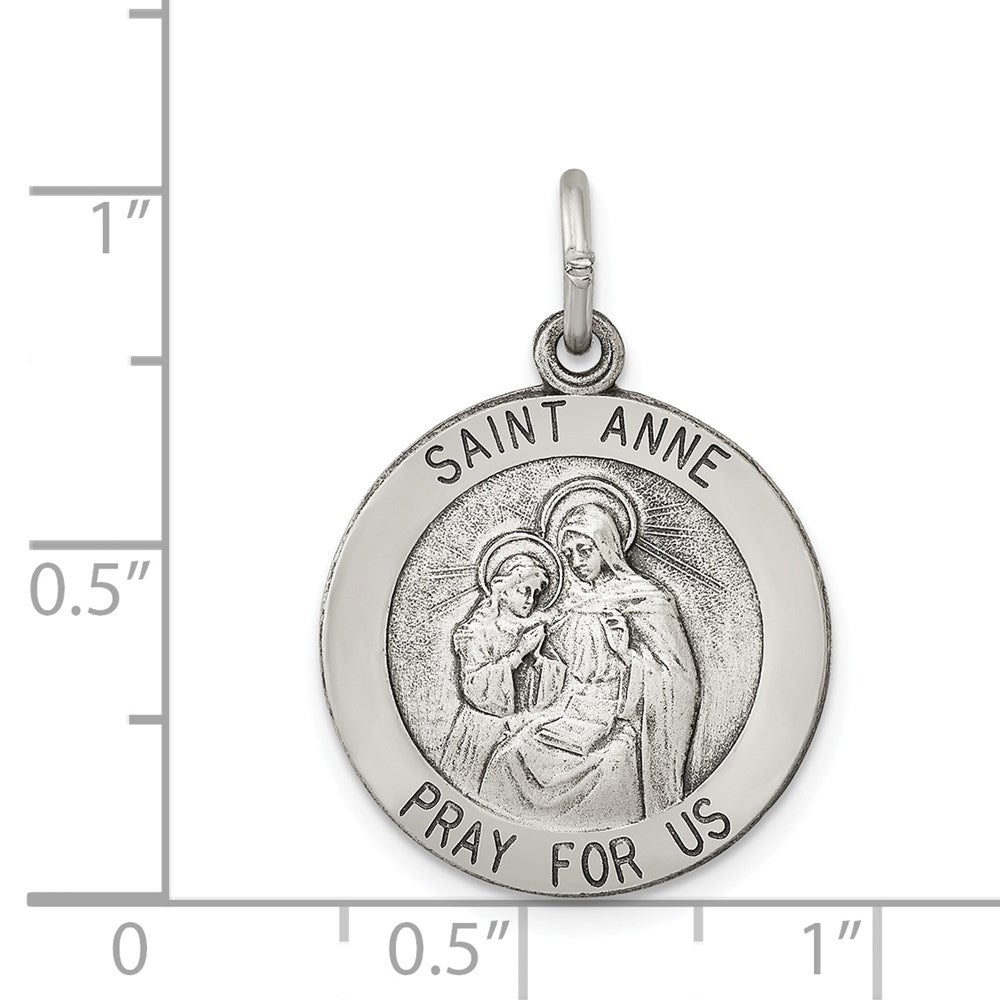 Sterlingsilber Antikisiert Saint Anne Medaille