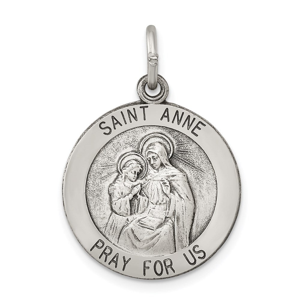 Sterlingsilber Antikisiert Saint Anne Medaille