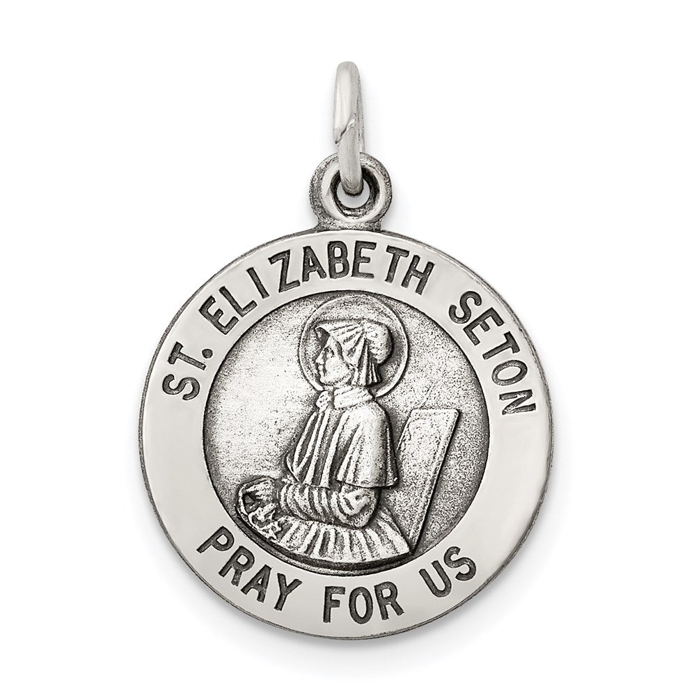 Sterlingsilber Antikisiert Saint Elizabeth Seton Medaille