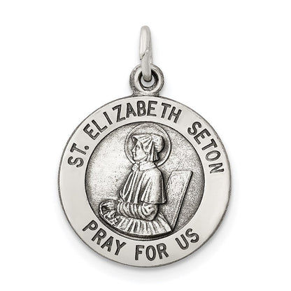 Sterlingsilber Antikisiert Saint Elizabeth Seton Medaille