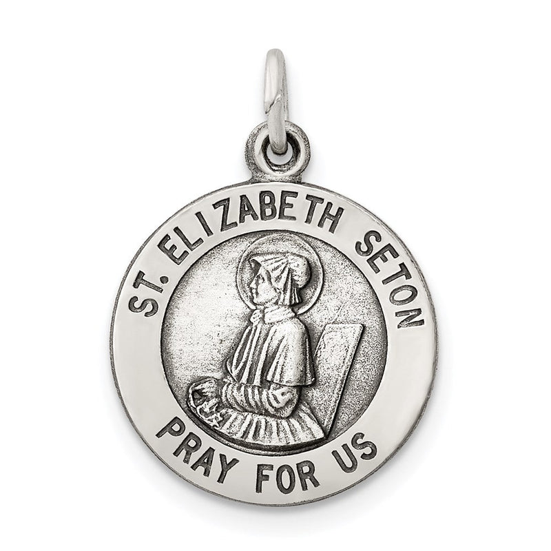 Sterlingsilber Antikisiert Saint Elizabeth Seton Medaille