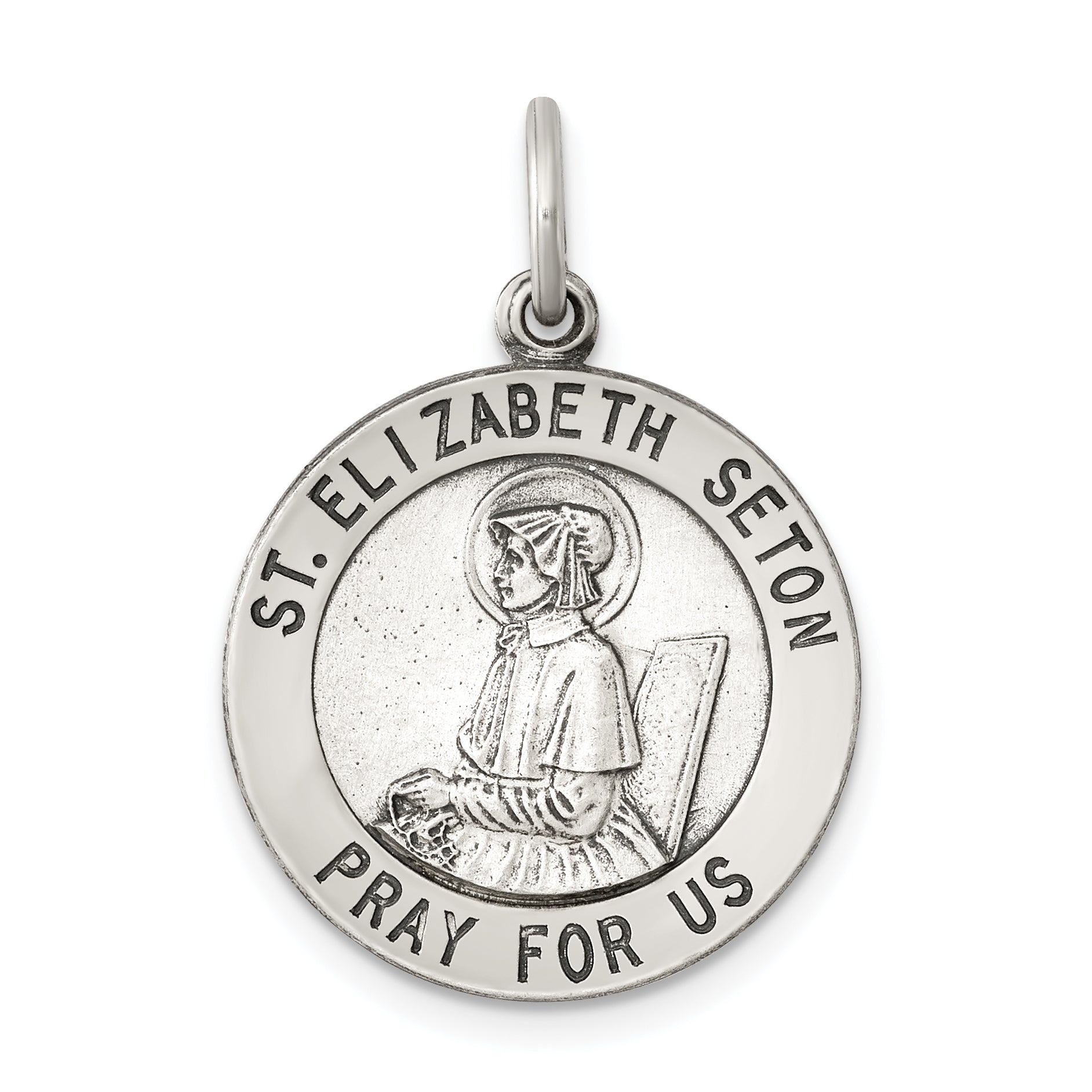 Sterlingsilber Antikisiert Saint Elizabeth Seton Medaille