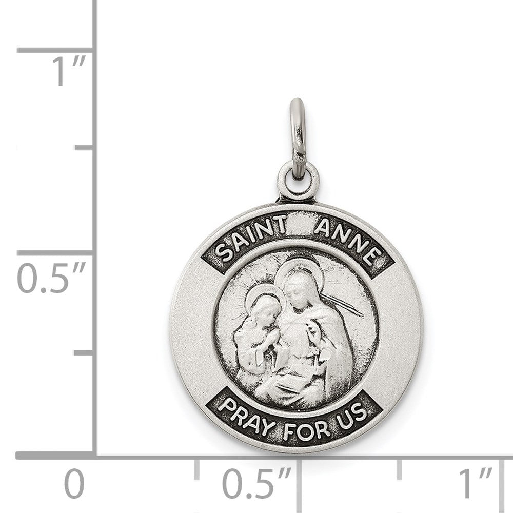 Sterlingsilber Antikisiert Saint Anne Medaille