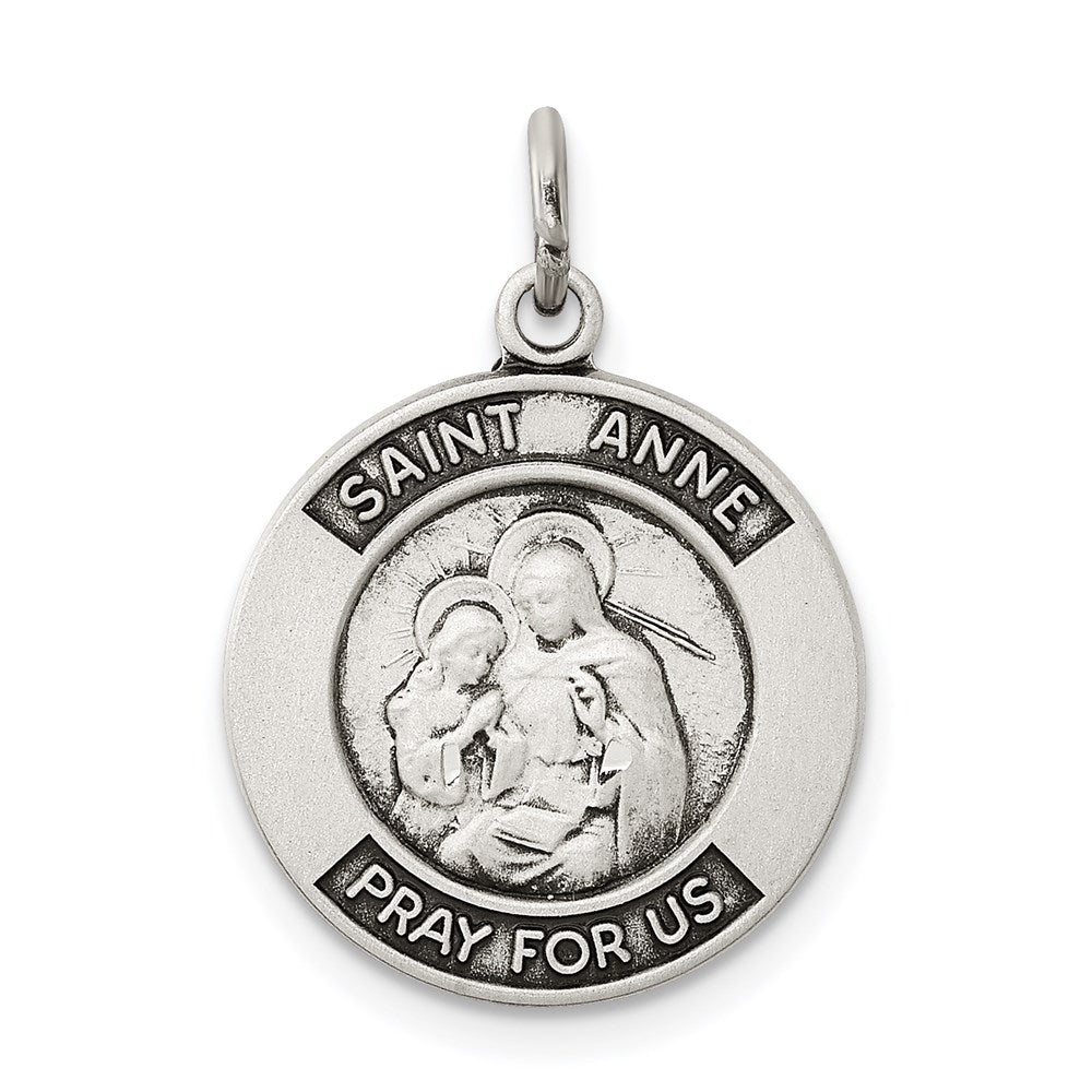 Sterlingsilber Antikisiert Saint Anne Medaille