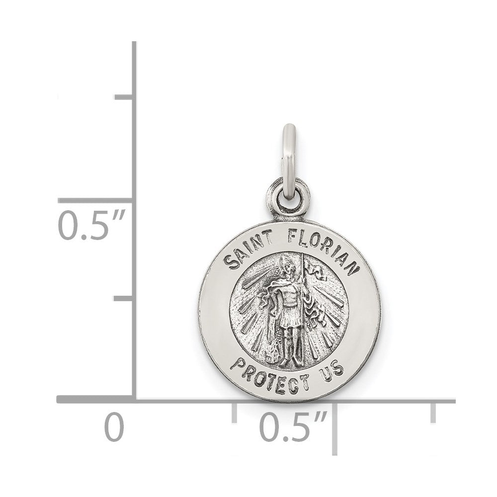 Sterlingsilber Antikisiert Saint Florian Medaille