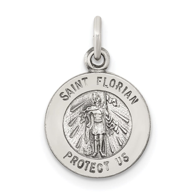 Sterlingsilber Antikisiert Saint Florian Medaille